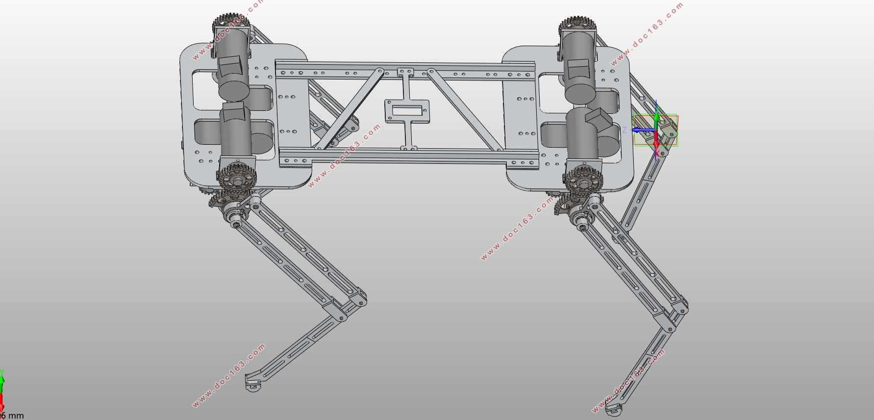 四足机器人机构及其控制系统的设计(含CAD装配图,SolidWorks三维图)