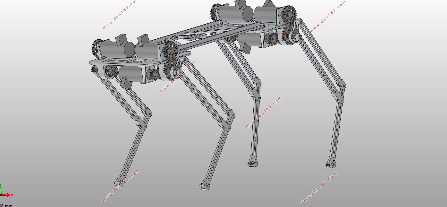 四足机器人机构及其控制系统的设计(含CAD装配图,SolidWorks三维图)