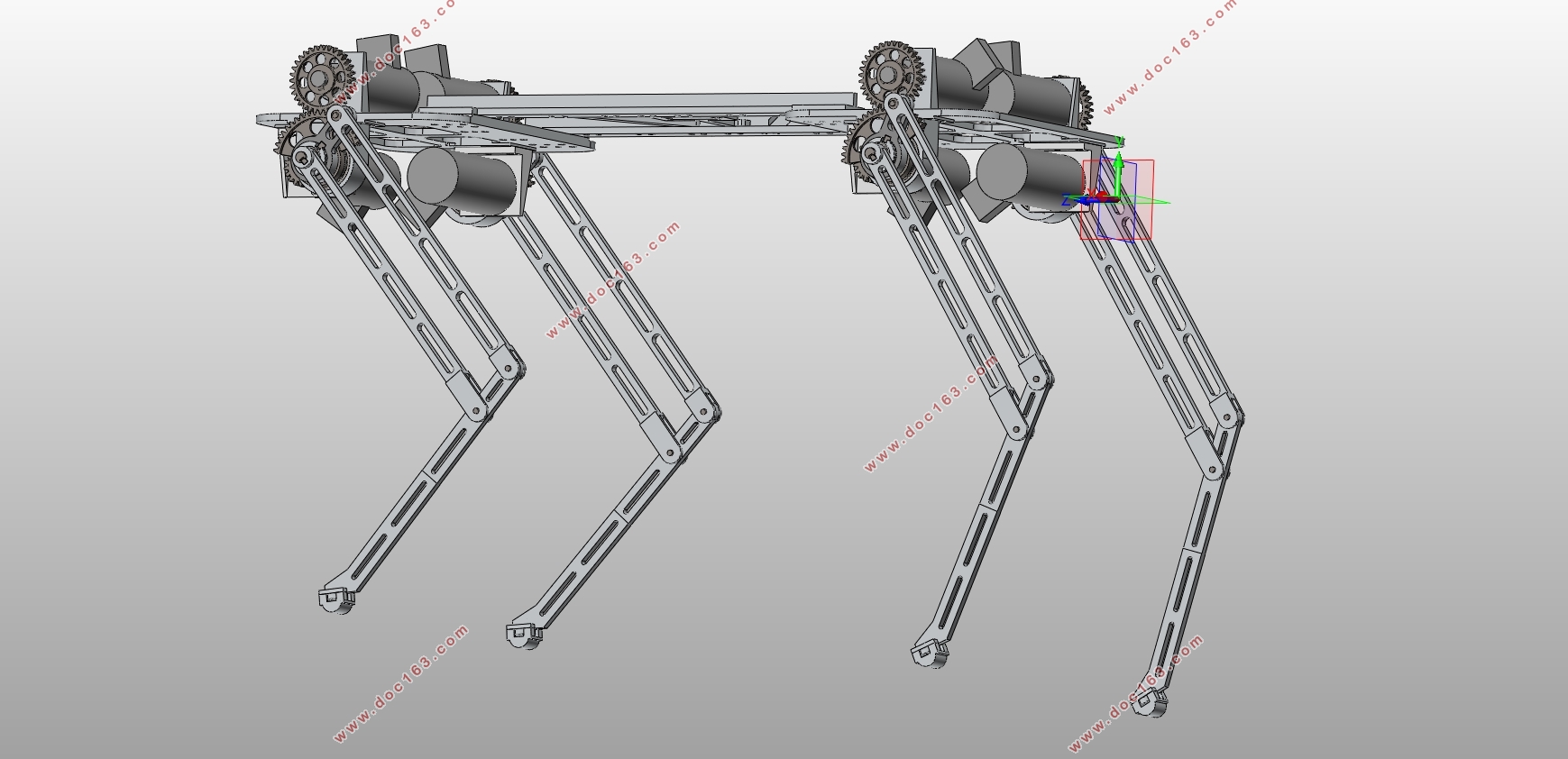四足机器人机构及其控制系统的设计(含CAD装配图,SolidWorks三维图)