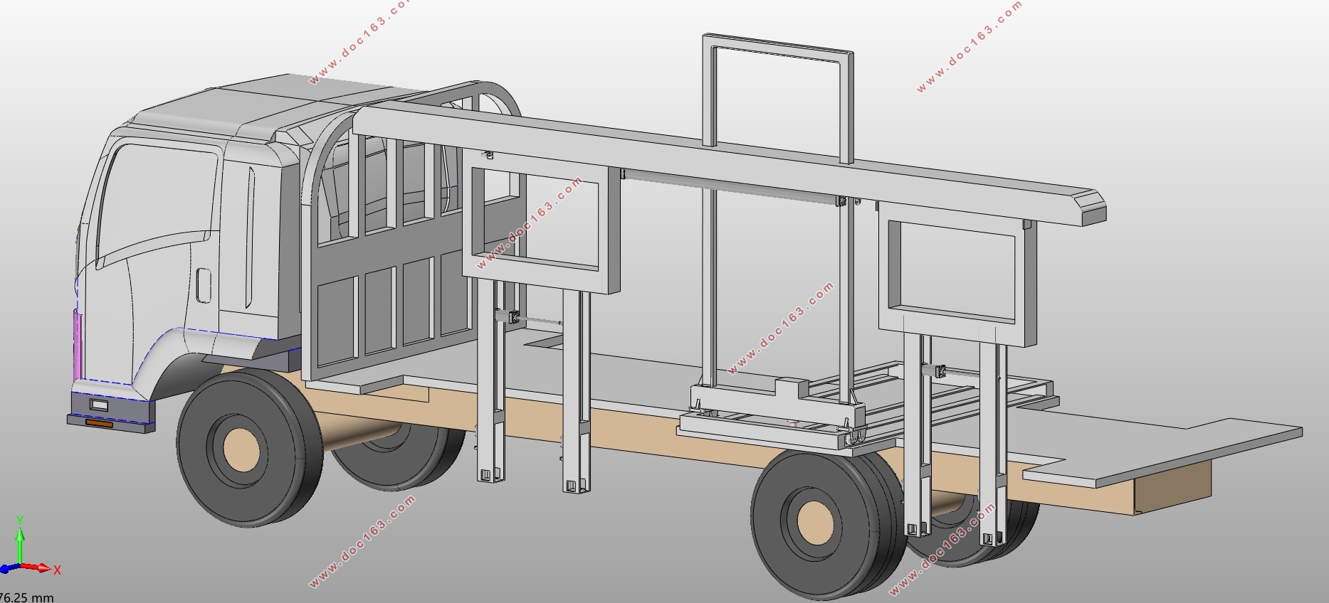 中型侧位道路清障车的总体布置与设计(含SolidWorks三维图)