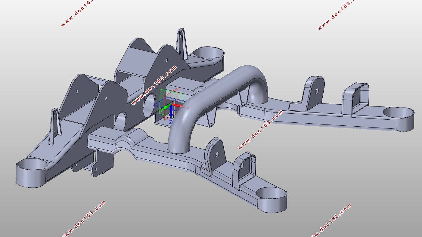 某微车后副车架结构设计及分析(含CAD图,SolidWorks,UG三维图)