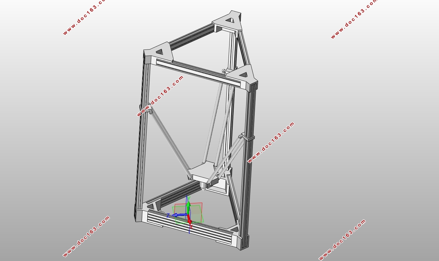 基于Delta结构的3D打印机虚拟样机设计及仿真(含SolidWorks三维图)