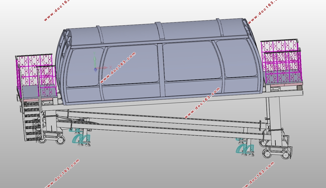 有轨客运缆车总体结构与减震机构设计(含CAD,SolidWorks三维图)